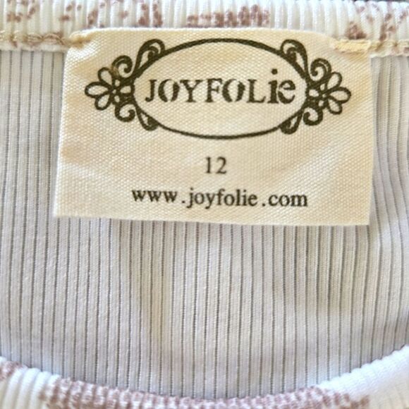 EC JOYFOLIE GIRLS LYNNE TOP IN NEUTRAL FLORAL SZ. 12 - Picture 3 of 4